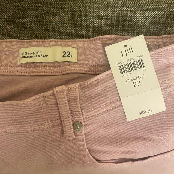 J Jill high rise straight leg crop denim lt. lilac 22R NWT - Picture 4 of 4